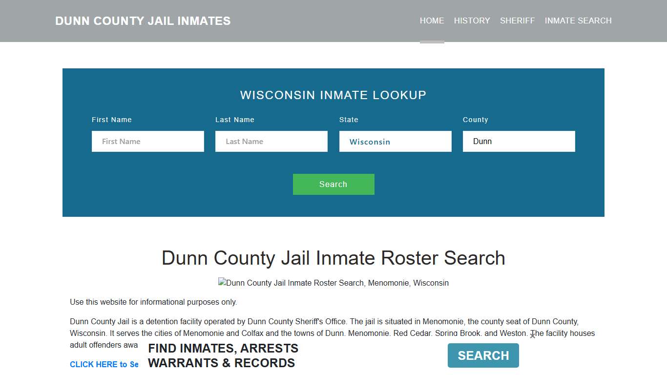 Dunn County Jail Inmate Roster Lookup, Menomonie, WI